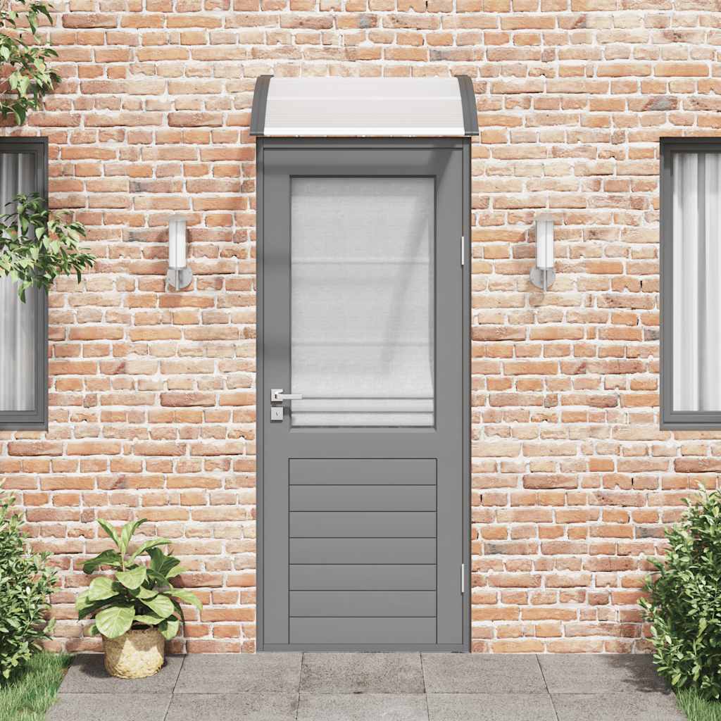 Marquesina Puerta Policarbonato Negro Y Transparente 80x75 Cm_2