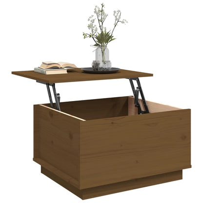 Mesa De Centro Madera Maciza De Pino Marrón Miel 60x50x35 Cm_3