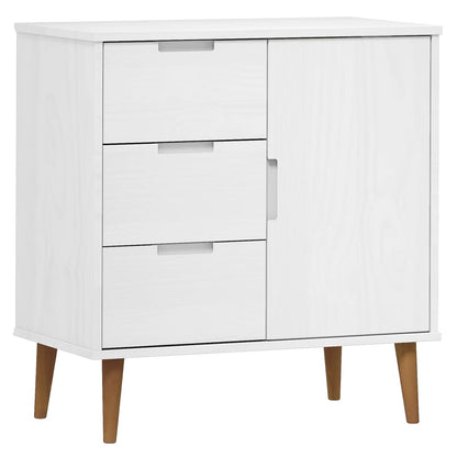 Mesita De Noche Molde Madera Maciza Pino Blanca 76,5x40x80 Cm_1
