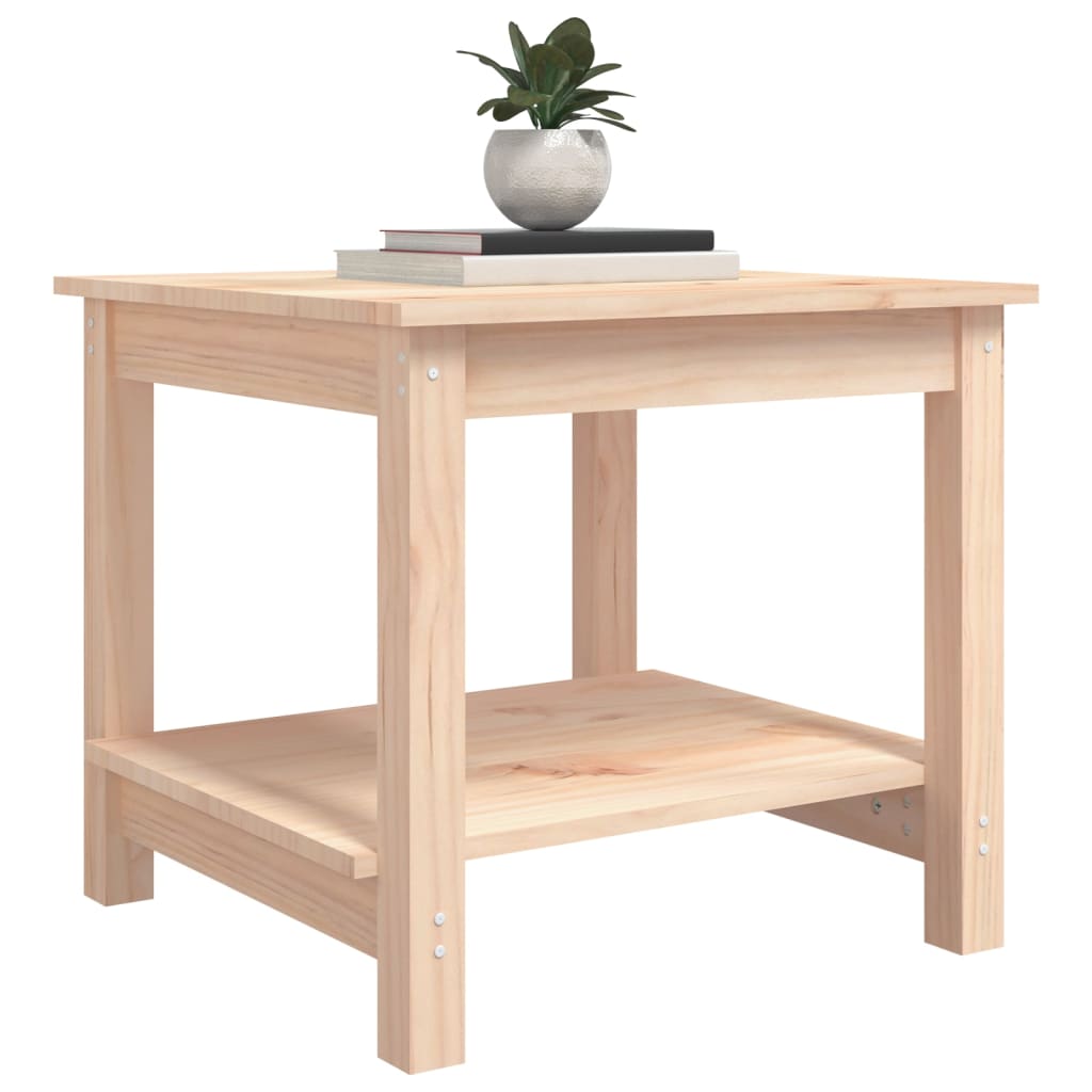 Mesa De Centro De Madera Maciza De Pino 50x50x45 Cm_2
