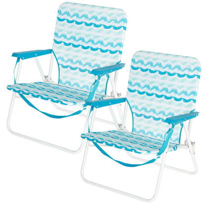 Aktive Pack 2 Sillas Plegables Camping Bajas Y Transpirables Negras C/posavasos_0