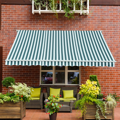 Outsunny Toldo Manual Plegable De Aluminio 295x250 Cm Manivela Ángulo Ajustable_1