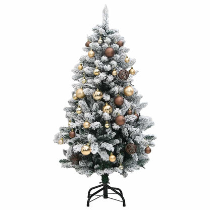 Vidaxl Árbol Navidad Artificial Con Bisagras 150 Led Y Bolas 120 Cm_3