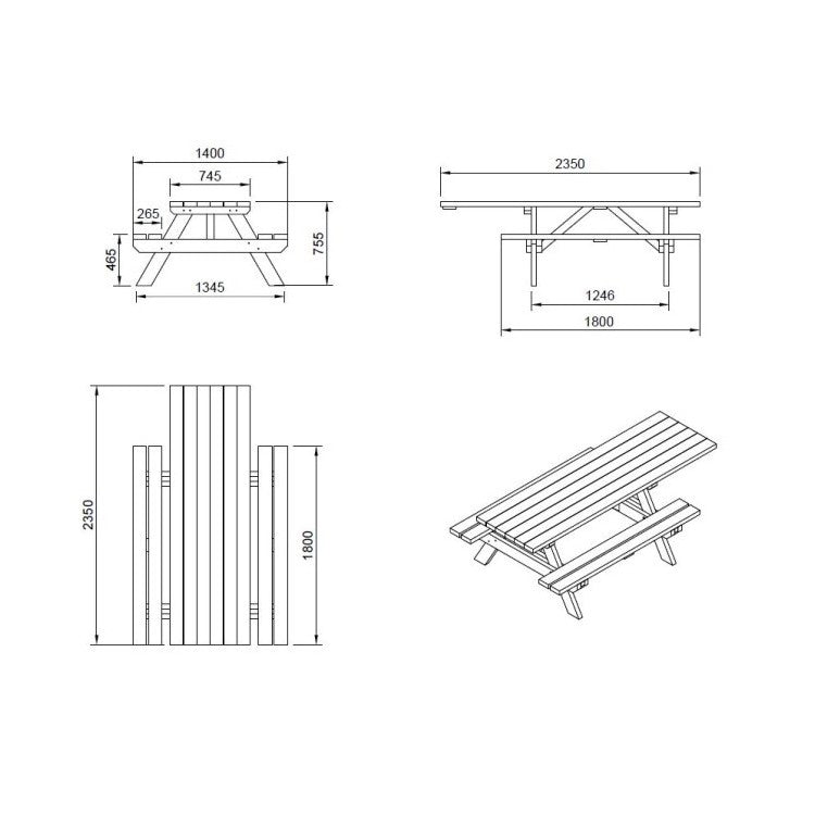 Mesa De Picnic Adaptada Masgames Lyon.