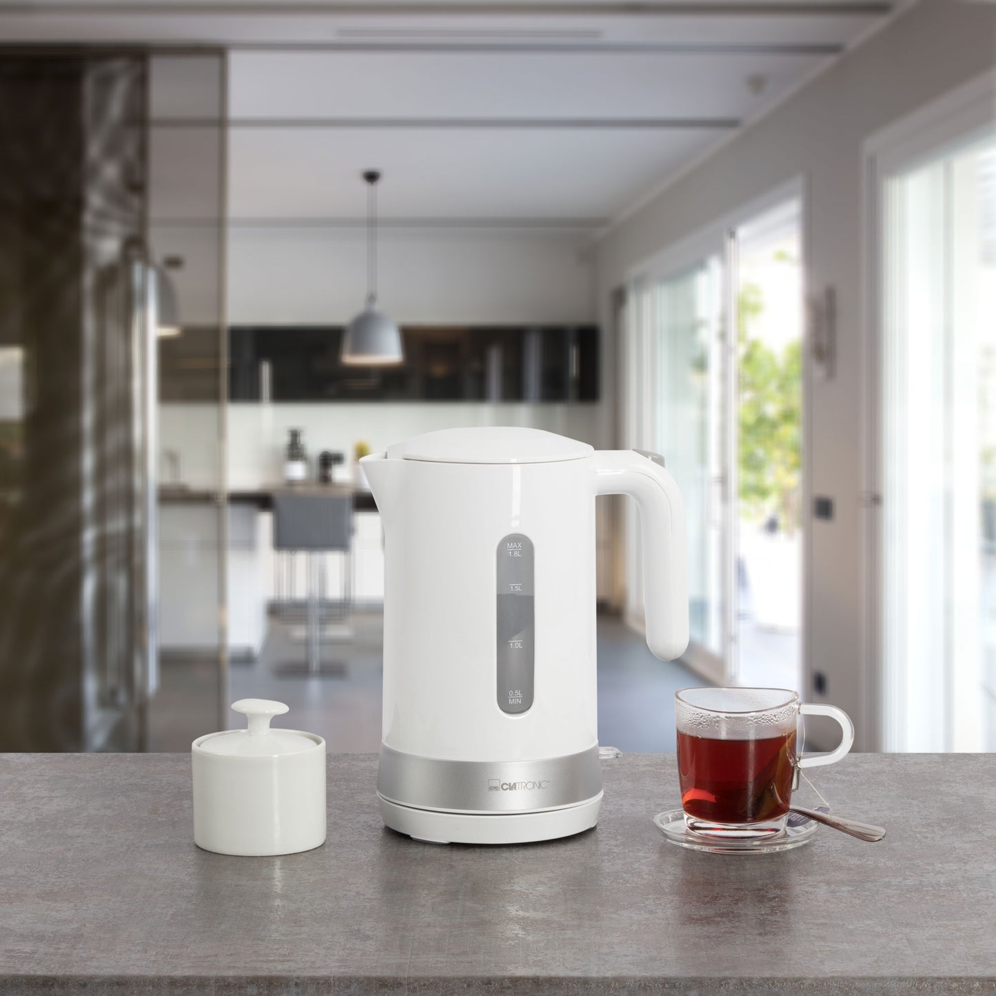 Hervidor Agua Eléctrico, 1,8 L, Sin Bpa, Resistencia Oculta, Inalámbrico, Apagado Automático Clatronic Wk 3452, 2200w