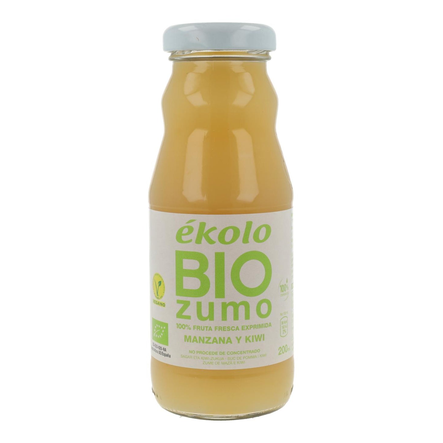 Zumo de Kiwi y Manzana Bio 100% exprimido ékolo 200 ml