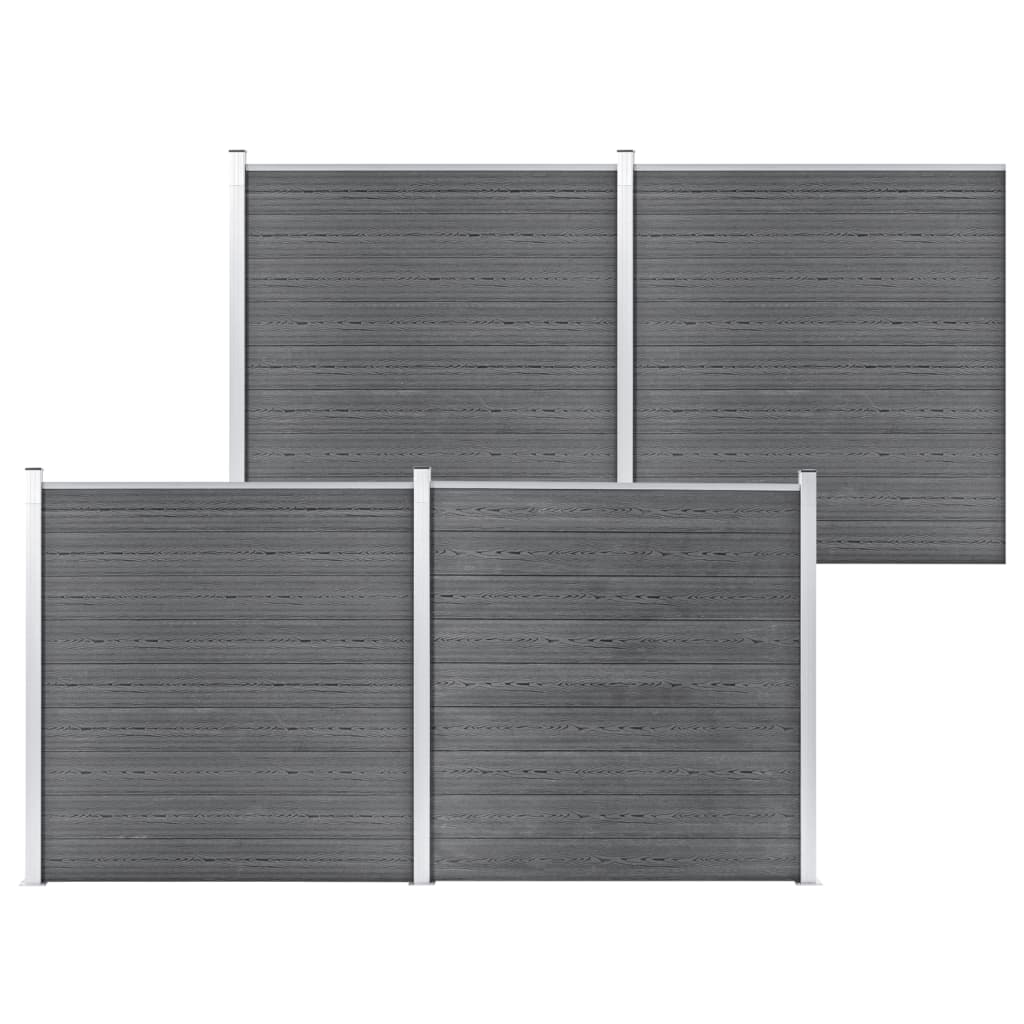 Valla De Jardín De Wpc Gris 699x186 Cm / Vetonek_3