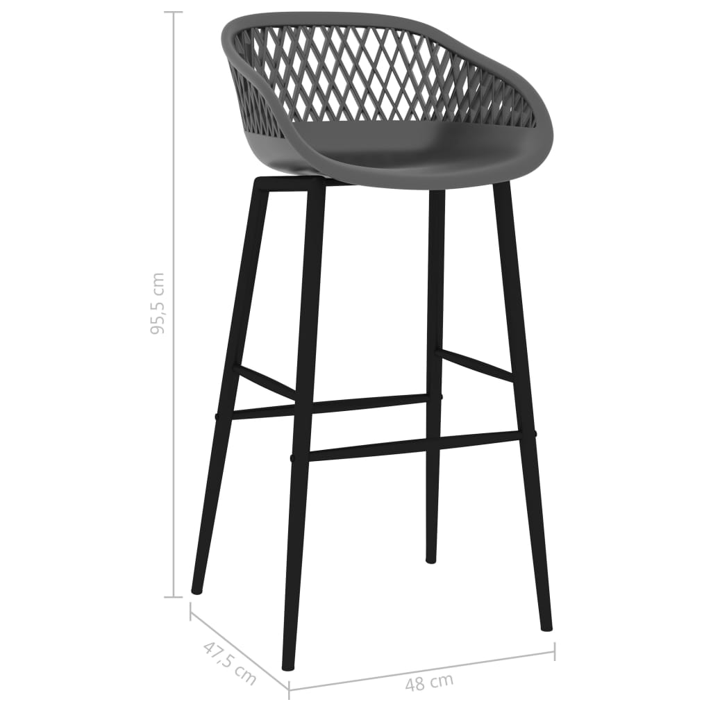 Taburetes De Cocina 2 Unidades Gris_5