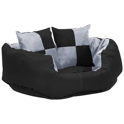 Vidaxl Cojín Para Perro Reversible Y Lavable Gris Y Negro 65x50x20 Cm_5
