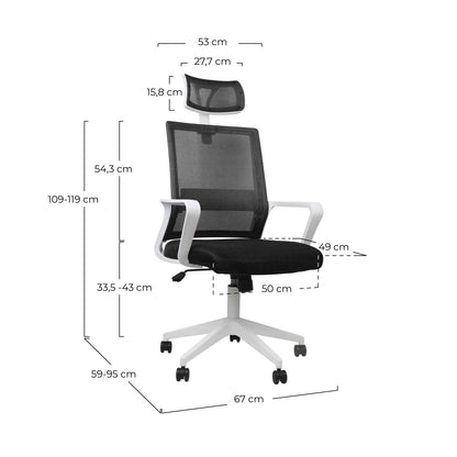 Silla De Escritorio Con Ruedas Century 119x95x67cm Thinia Home_5