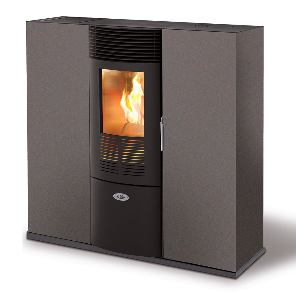 Estufa De Pellets Quadra Para Pasillo - 6,53 Kw - Gris_0