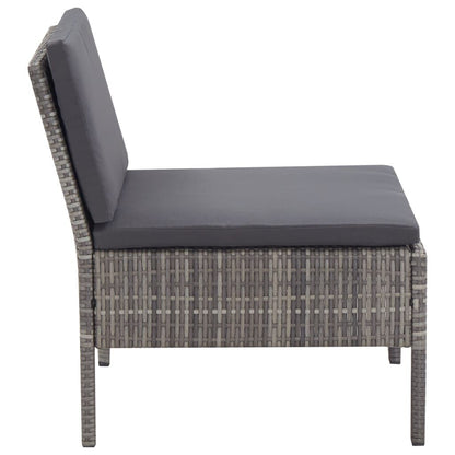 Vidaxl Set De Muebles De Jardín 3 Pzas Y Cojines Ratán Sintético Gris_4