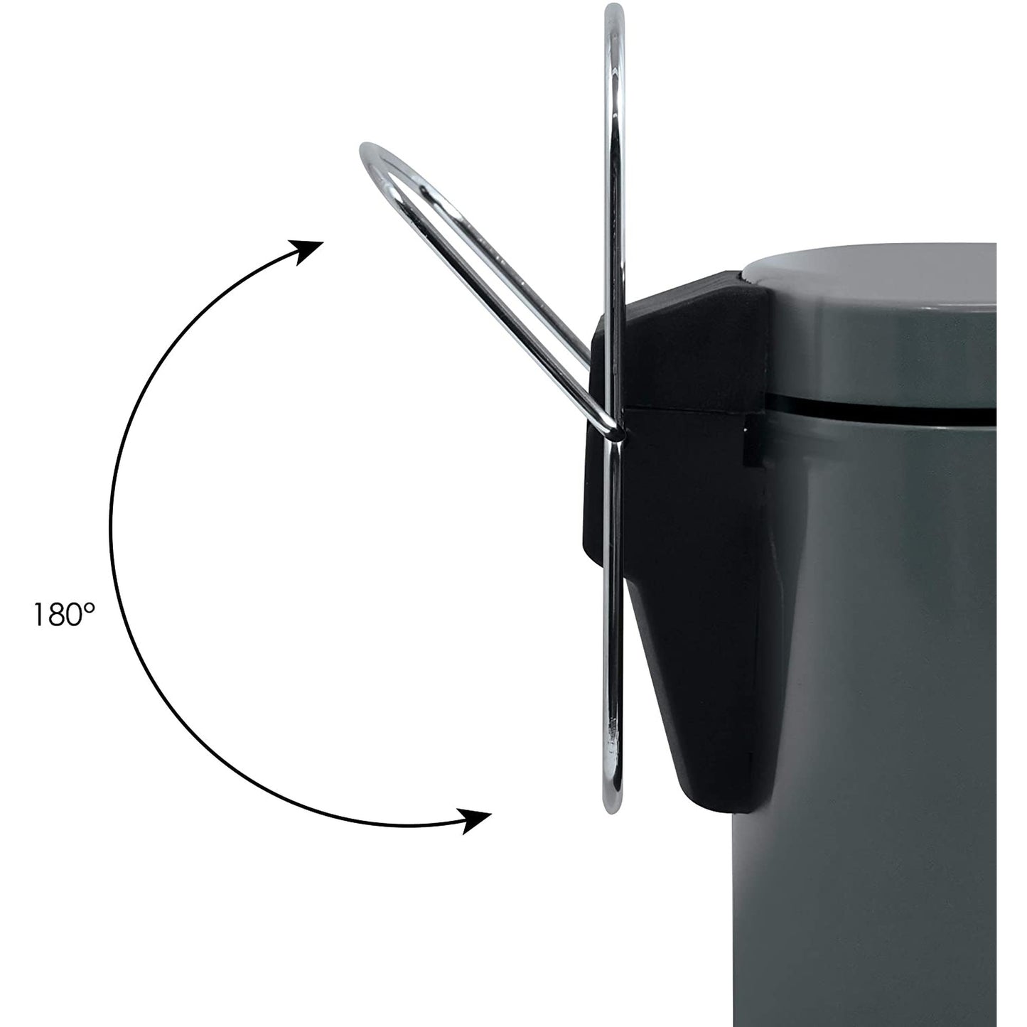 Msv Cubo De Basura Con Pedal Para Cosméticos, Color Antracita, 3 Litros, Con Cubo Interior Extraíble_1