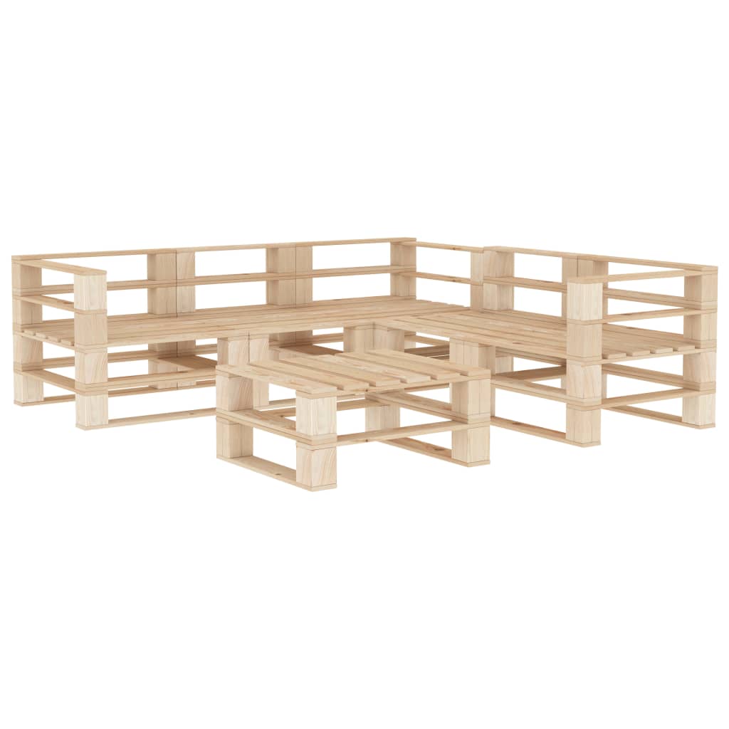 Vidaxl Juego De Muebles De Palés Para Jardín 6 Piezas De Madera_0