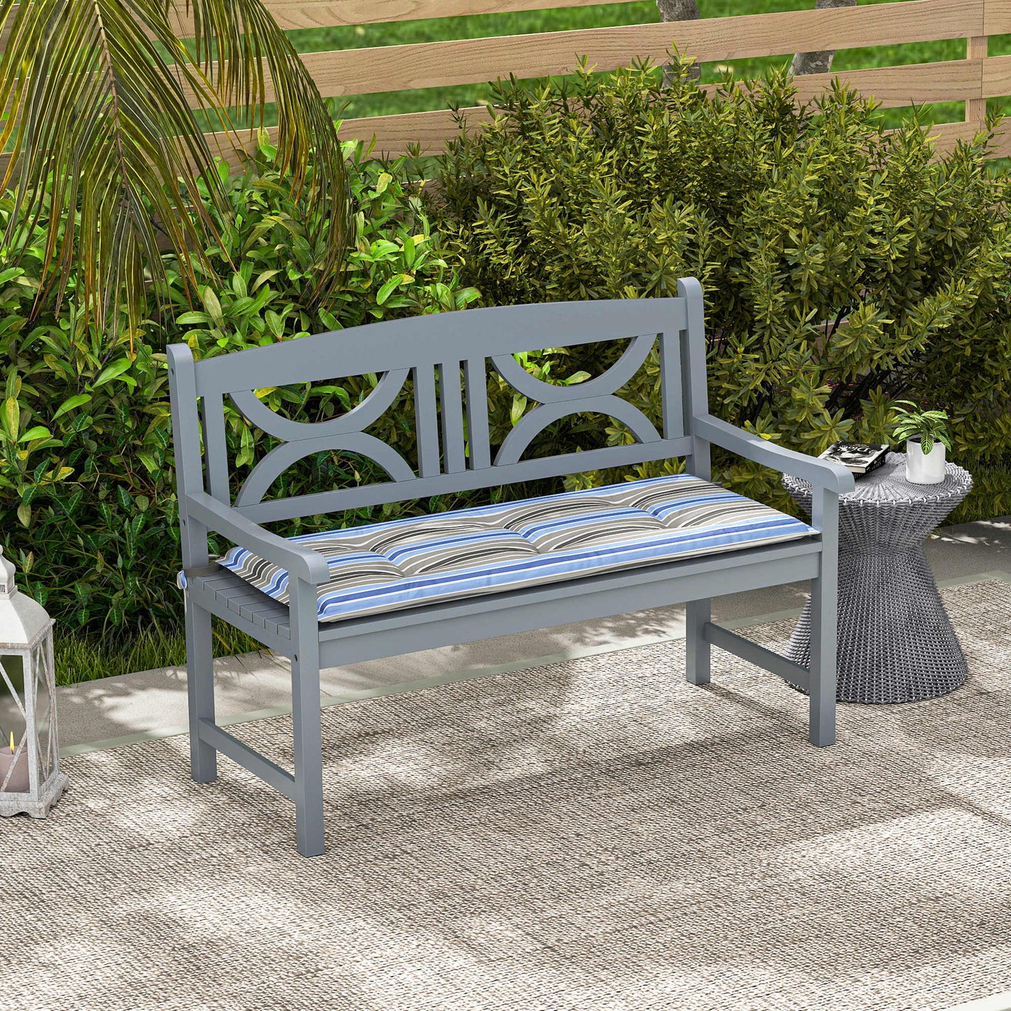 Outsunny Conjunto De Cojines Para Banco De Jardín De 2 Plazas 120x50x5 Cm_1
