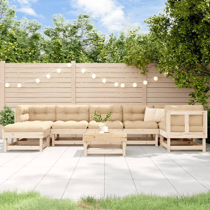 Vidaxl Juego De Muebles De Jardín 8 Piezas Madera Maciza De Pino_1