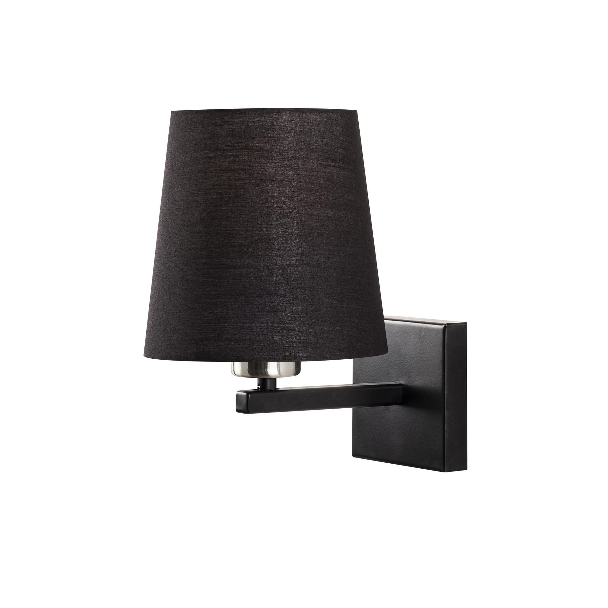 Aplique De Pared Pantalla Negra, Metal, 18x24x30, Casquillo E 27 Max 40 W_0
