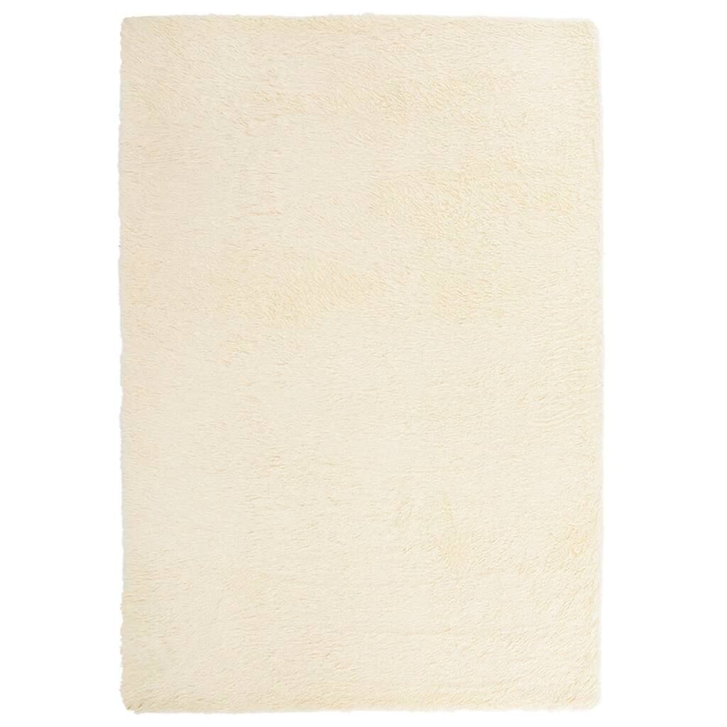 Vidaxl Alfombra Peluda De Pelo Largo Navarra Crema 200x290cm Poliéster_0