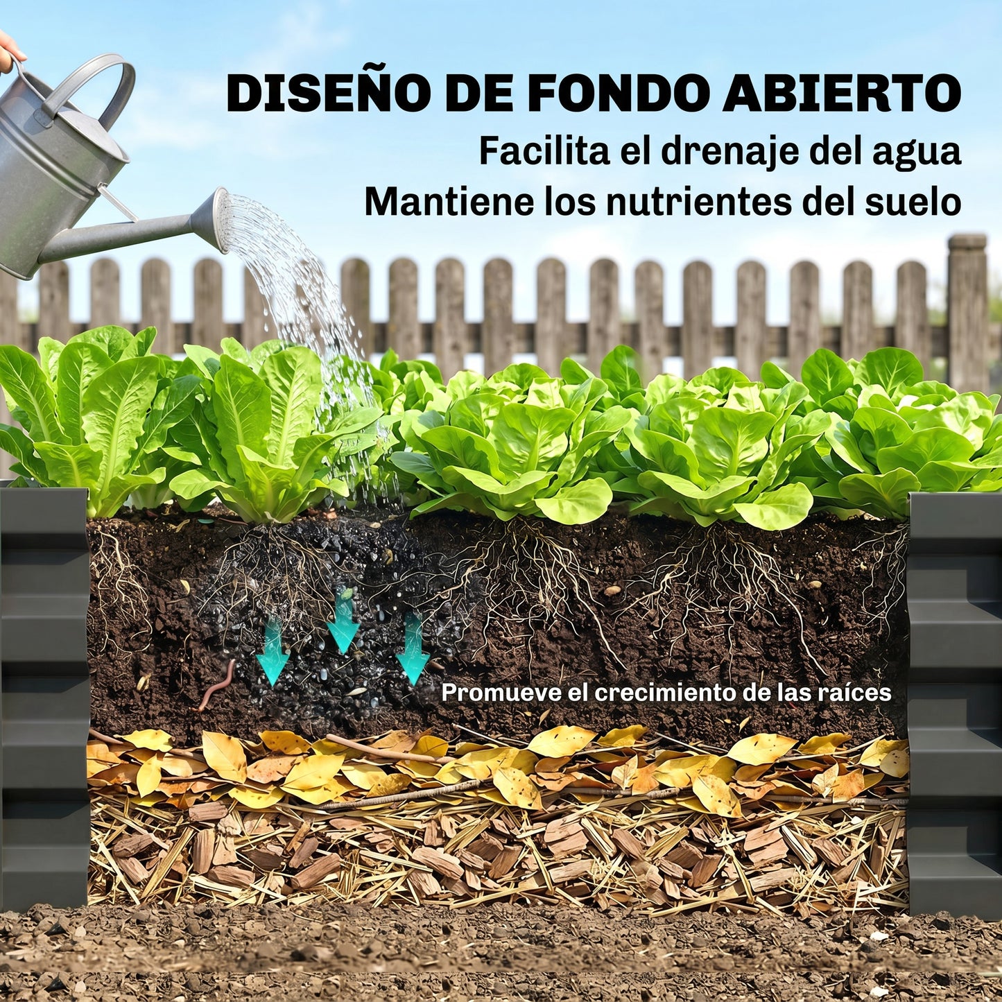 Outsunny Jardinera Elevada Rectangular De Acero Galvanizado 120x60x30,5 Cm Gris_5