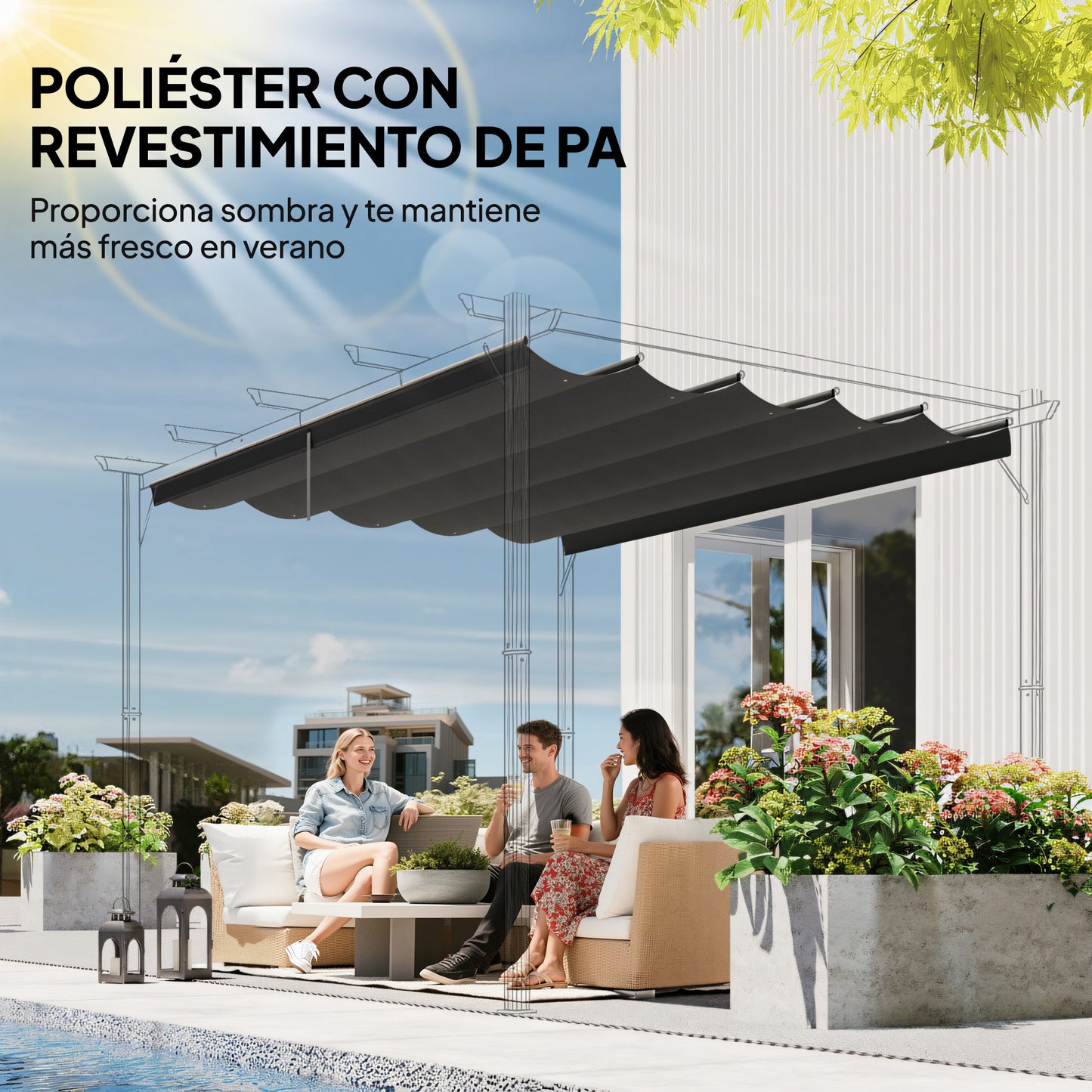Outsunny Techo De Pérgola 3_4
