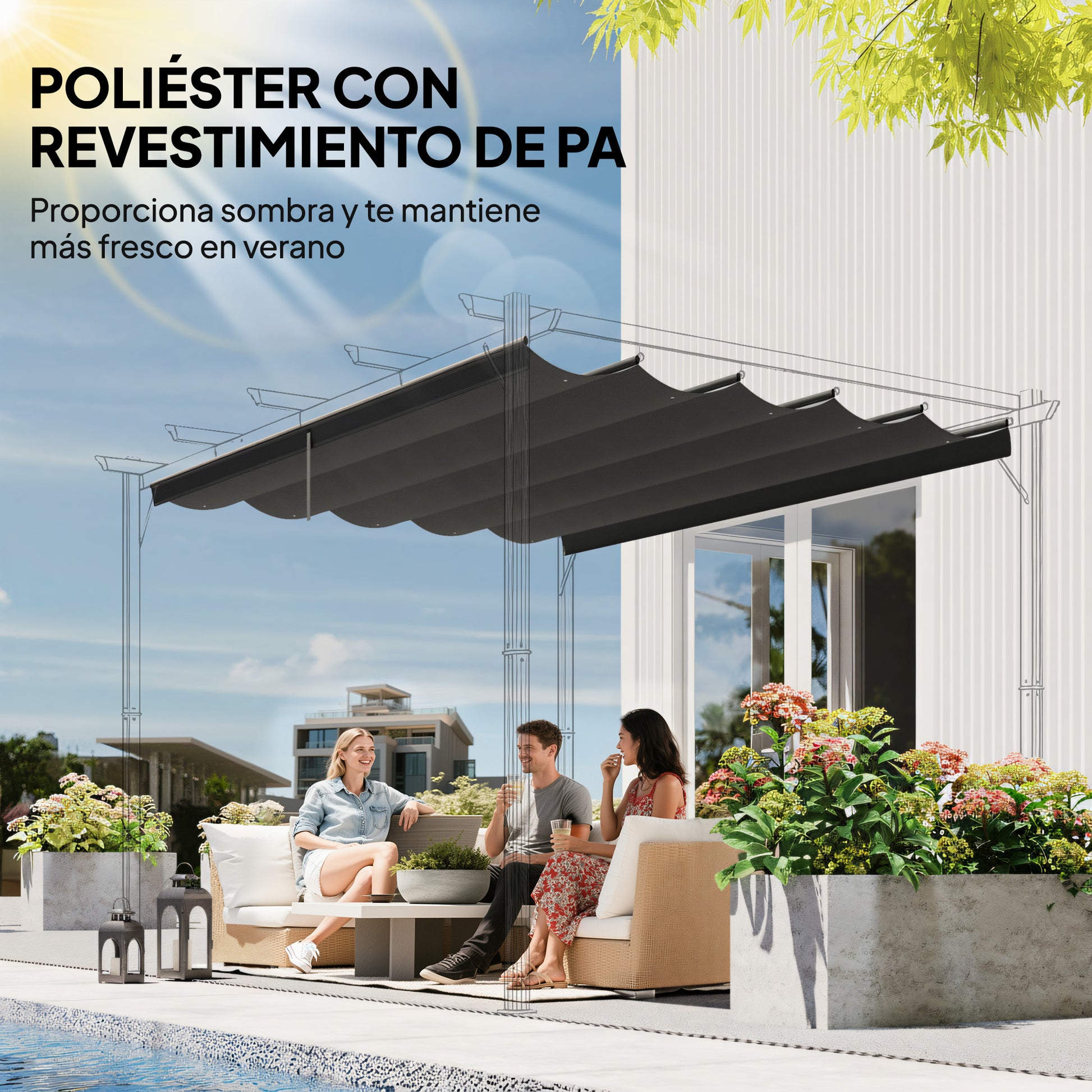 Outsunny Techo De Pérgola 2_4