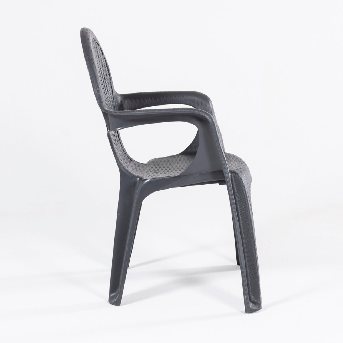 Silla Para Exterior, Apilables, Resina, Color Antracita, 75x58x84 Cm_3