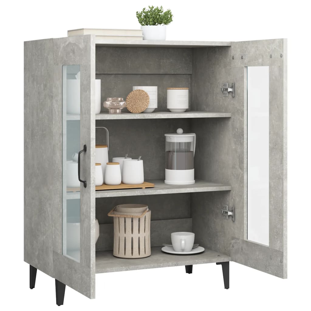 Aparador De Madera De Ingeniería Gris Hormigón 69,5x34x90 Cm / Vetonek_1