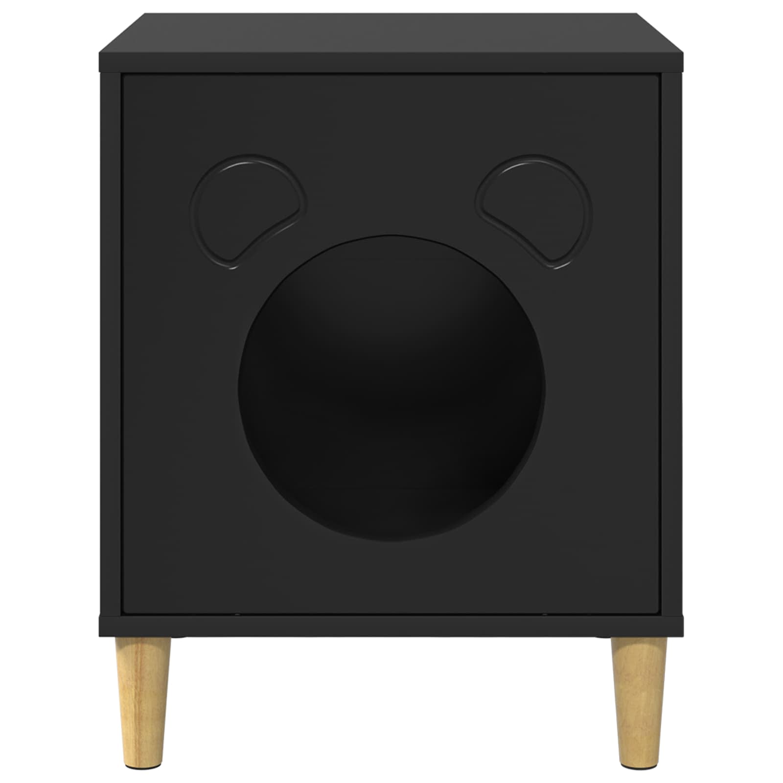 Casa Para Gatos Negro 42,5 X 40 X 53 Cm Madera De Ingeniería_4