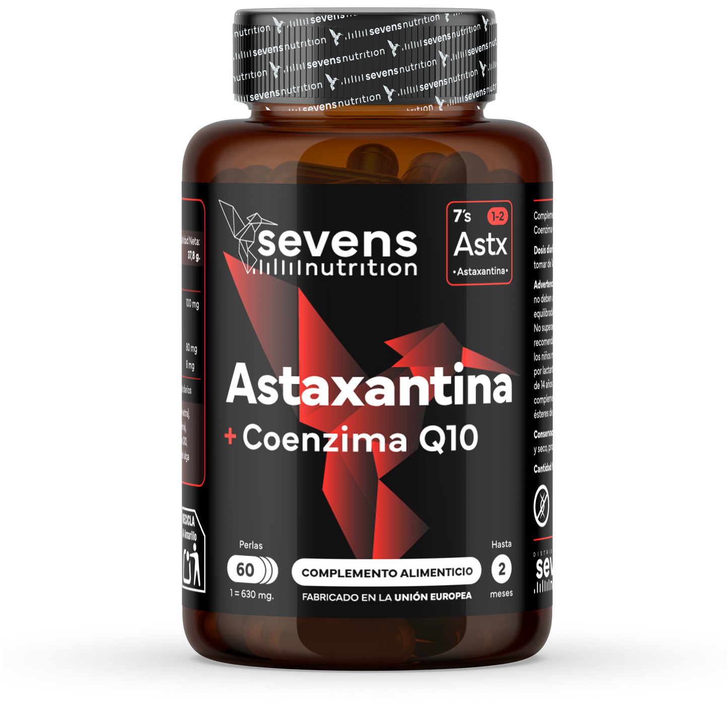 Astaxantina Con Coq10 Sevens Nutrition. Antioxidante Para Energía Y Piel Sana.
