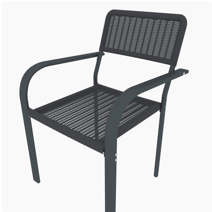 Outsunny Juego De 4 Sillas De Jardín Exterior Apilables 55x60x83 Cm Gris_3