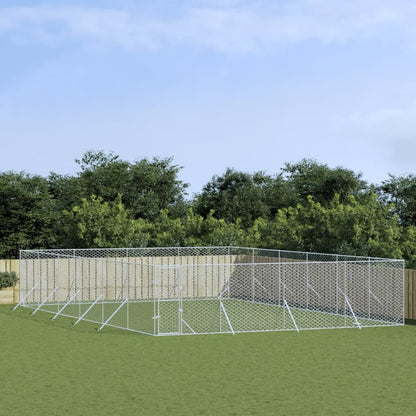 Vidaxl Perrera De Exterior Acero Galvanizado Plateado 8x12x2 M_1