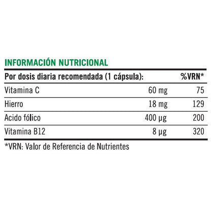 Hierro gentle complex con Vitamina C y B12 100caps Nature's Bounty