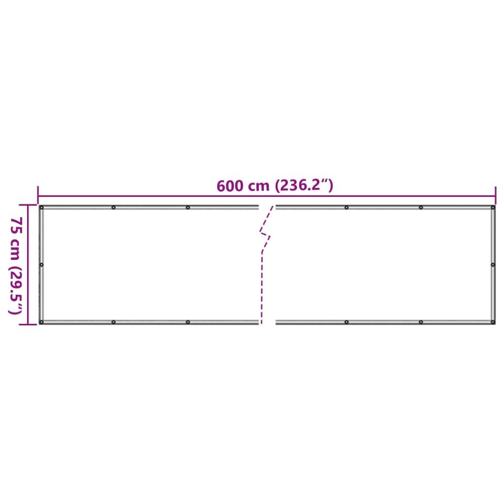 Vidaxl Toldo Para Balcón Tela Oxford 75x600 Cm Beige_2