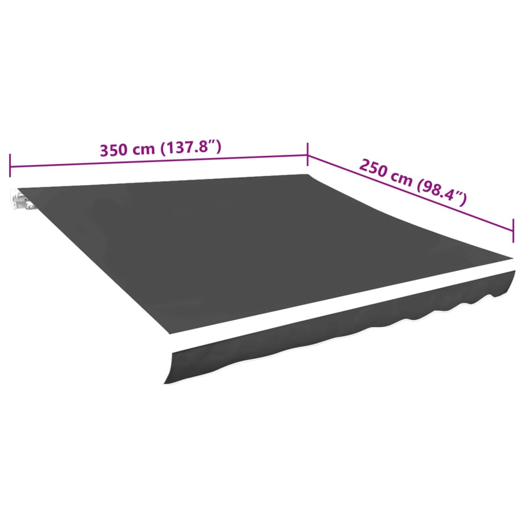 Tela De Repuesto Para Toldo Gris 3,5x2,5 M Poliéster_4
