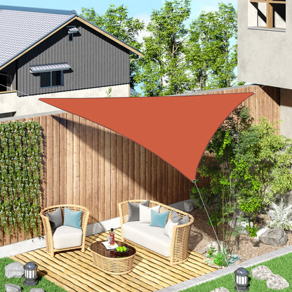 Outsunny Toldo Vela Sombrilla Parasol Triangular De Poliéster 160g/m² Naranja_1
