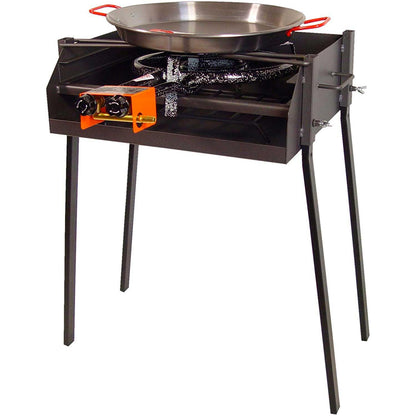 Barbacoa Cuadrada con Soporte para Paellas y Parrilla Cincada Imex el zorro 50x40x75