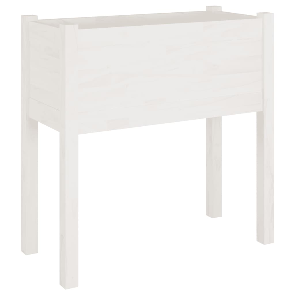 Jardineras 2 Uds Madera Maciza De Pino Blanco 70x31x70 Cm_2