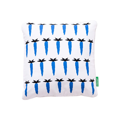 Cojin 40x40cm Relleno 300gr Poliester 100% Algodon Canvas 300gsm Zanahoria Azul Benetton_0