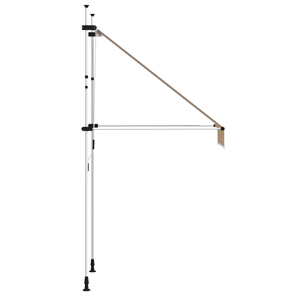 Toldo Manual Retráctil 100 Cm Naranja Y Blanco A Rayas_4
