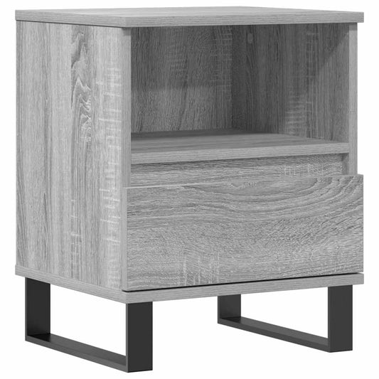 Mesita De Noche Madera De Ingeniería Gris Sonoma 40x35x50 Cm_0