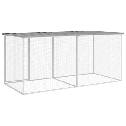 Vidaxl Jaula Para Gallinas Con Techo De Acero Galvanizado, Gris Claro, 203 X 98 X 90 Cm_4