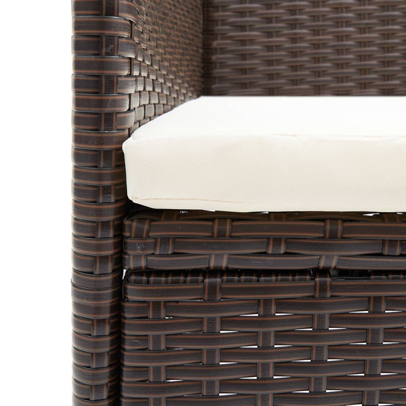 Vidaxl Sillas De Comedor Para Jardín 4 Unidades Ratán Sintético Marrón_5
