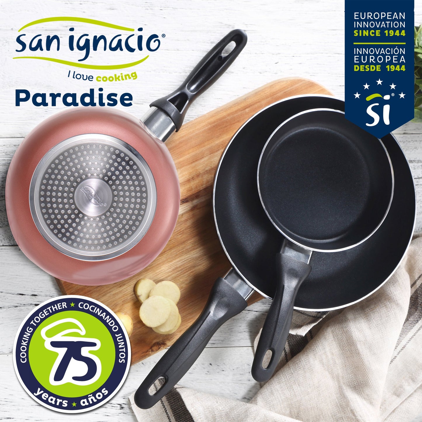 Set 3 Sartenes Ø16/20/24 Cm, Aluminio Prensado, Aptas Para Inducción, Colección Paradise_1