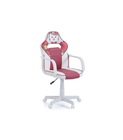 Sillon Giratorio Xtr Junior Mina Regulable En Altura En Símil Piel Blanco/rosa, 98-108 Cm_5