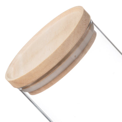 Wellhome - Tarro De Vidrio Y Madera, Cierre Hermético 1l