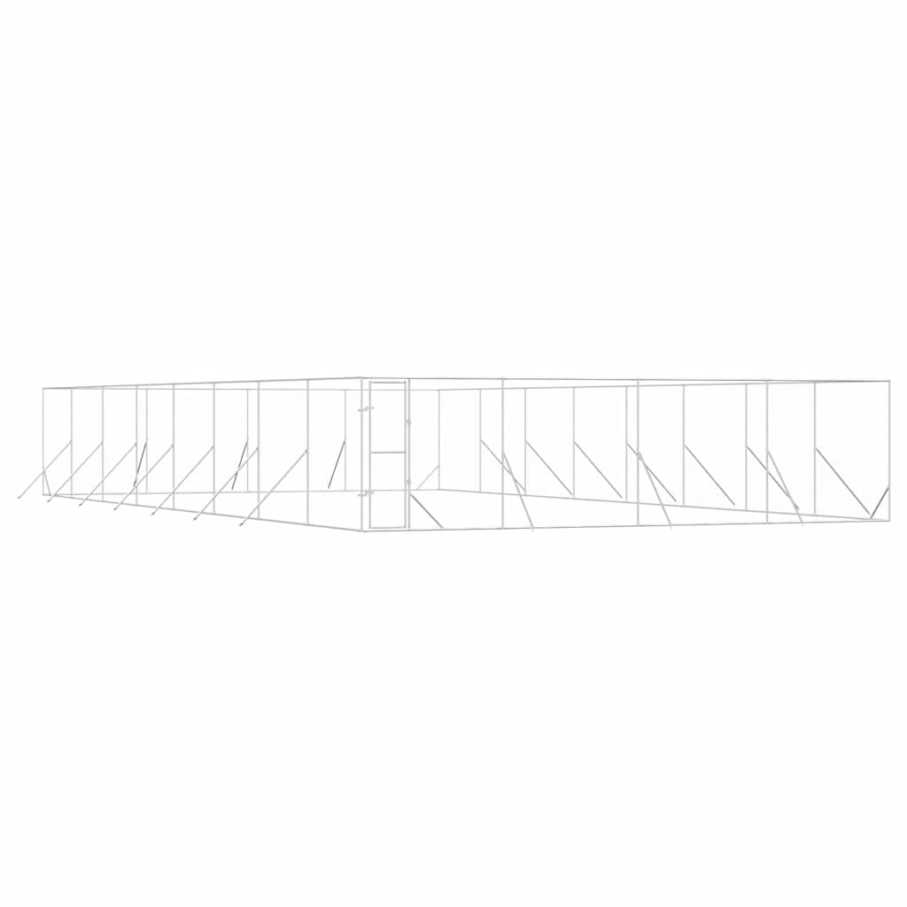Perrera De Exterior Acero Galvanizado Plateado 8x16x2 M_0