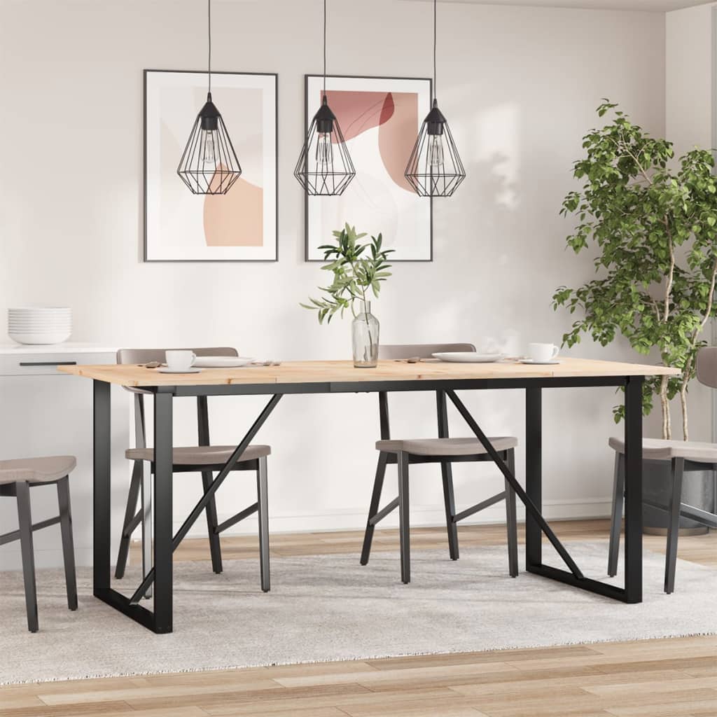 Mesa De Comedor Marco O Madera Maciza Pino Y Acero 180x90x75cm_1