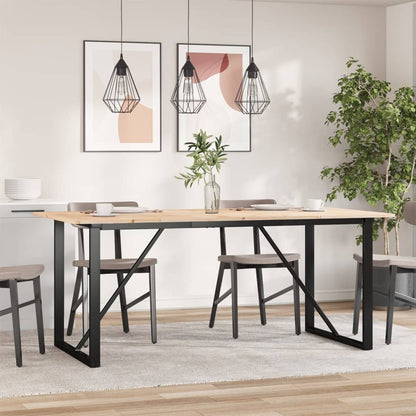 Mesa De Comedor Marco O Madera Maciza Pino Y Acero 180x90x75cm_1