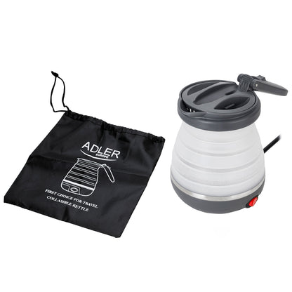 Adler Hervidor Agua Eléctrico Plegable, 0,6l, Silicona Sin Bpa, Resistencia Oculta, Apagado Automátic, Ad1279, Blanco_3