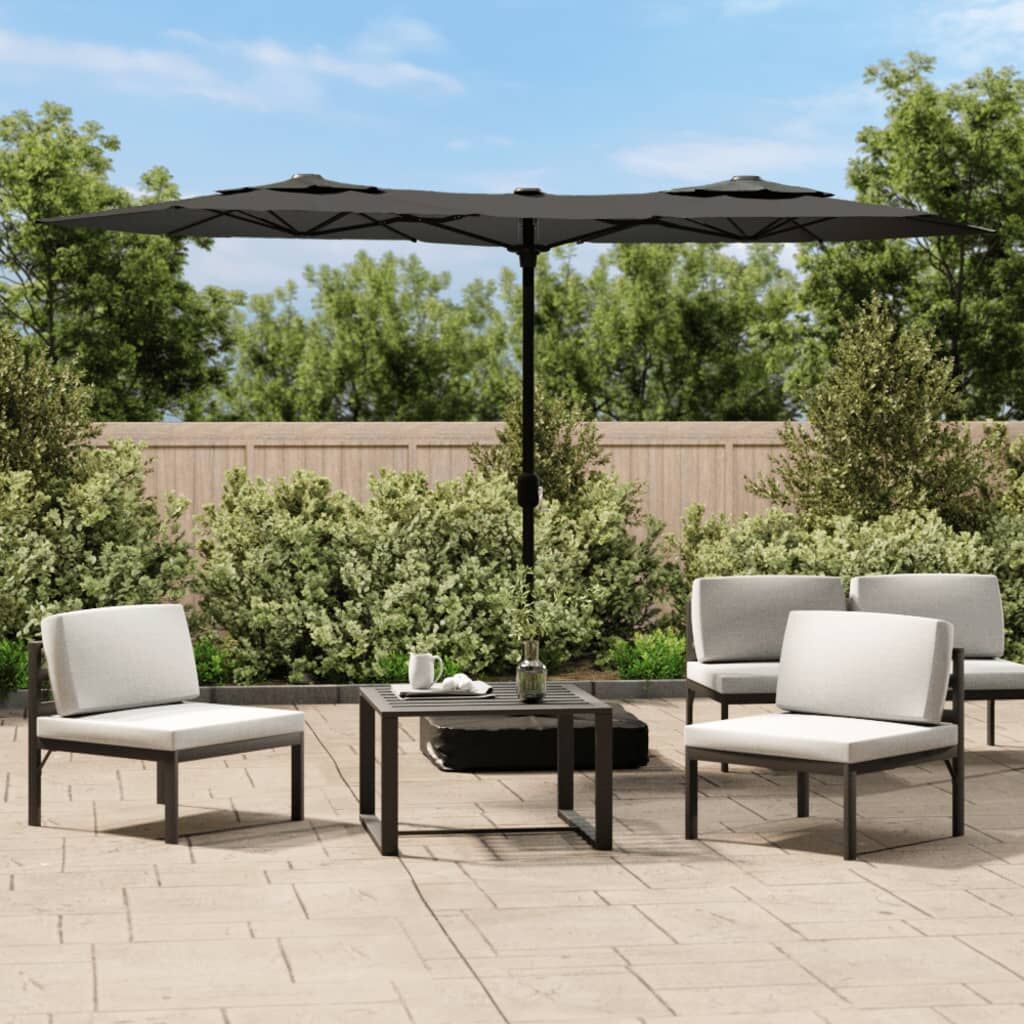 Vidaxl Sombrilla Doble De Jardín Gris Antracita 316x145 Cm_1